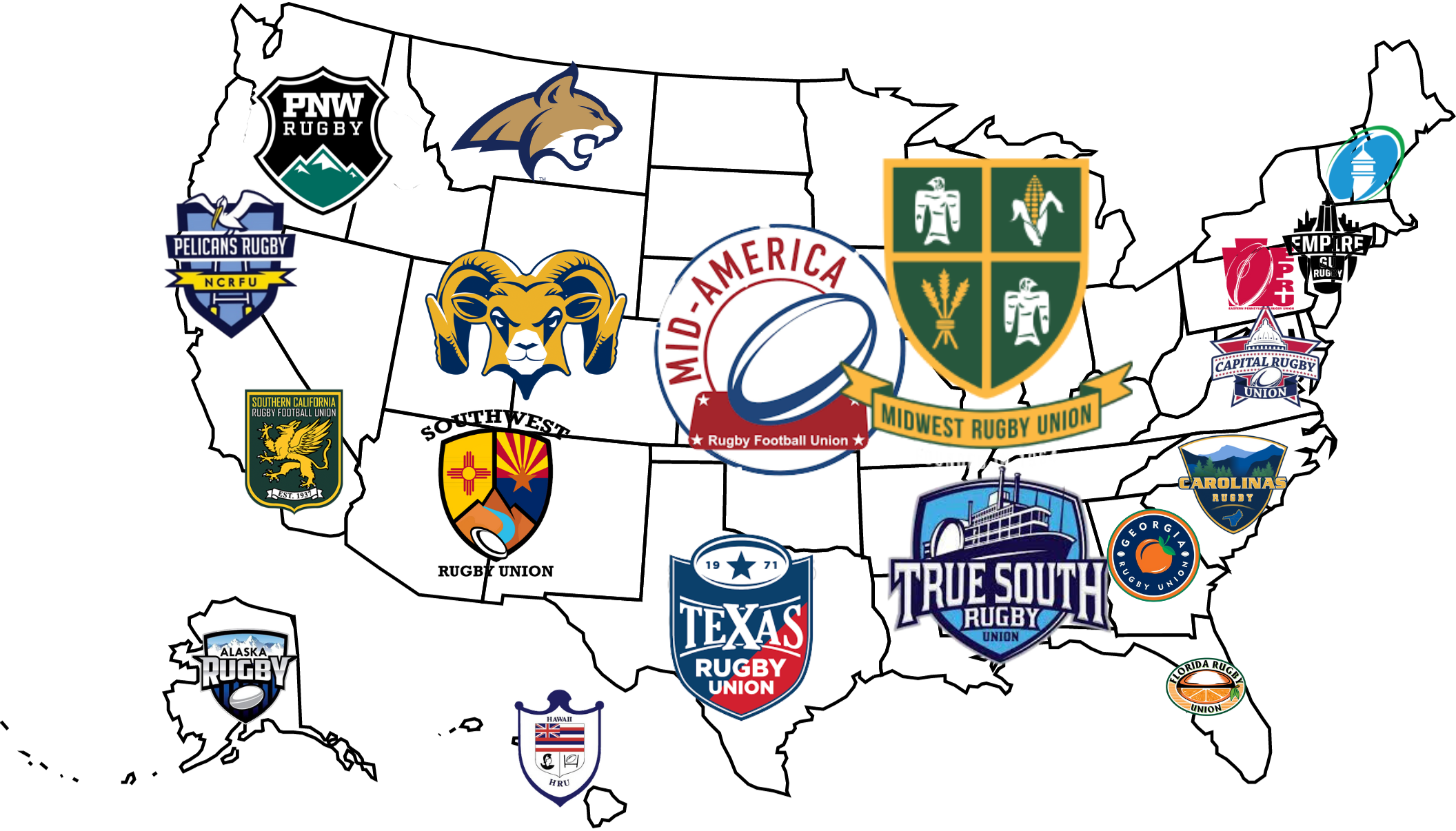 Union Map - USA Club Rugby